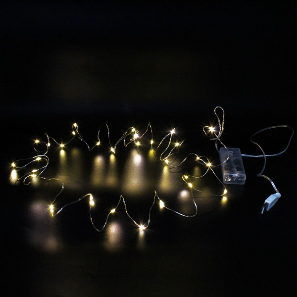 Xmas гірлянд 30 Led 3M на мідному дроті (Крапля роси) WW WARM WHITE від батарейок + USB (300) 7739 (шт.)