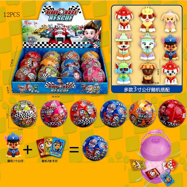Іграшка герої арт. 0046, PAW PATROL  куля-сюрприз, герой+картки, 6видів героїв, 12шт у дисплей боксі (шт.)