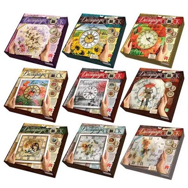 Комплект креативної творчості "Decoupage Clock" з рамкою (10) DKС-01-01,02,03,04,05 (шт.)