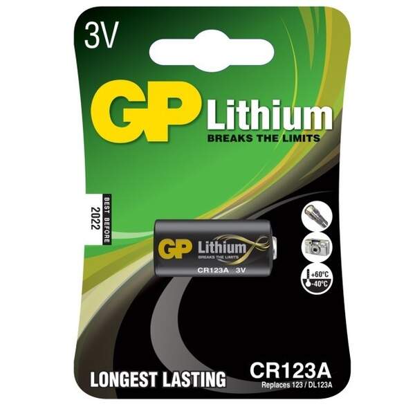 Батарейка GP Lithium  FOTO 3.0V, CR123A-U1 (шт.)