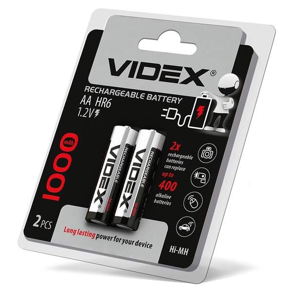 акам   Videx R06 1000 mAh 2 бл, /20/200 (шт.)