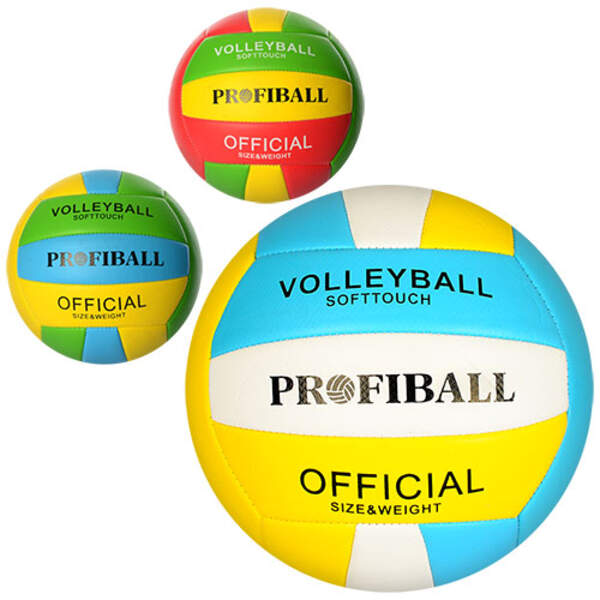 Мяч волейбольный EN 3248 (30шт) офиц.размер, ПВХ 2,7мм, 300-320г, Profiball, 3цвета, в кульке (шт.)