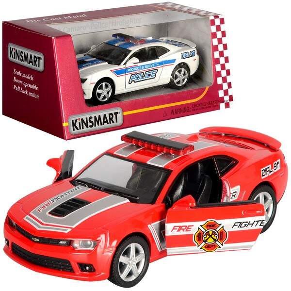 Модель легкова CHEVROLET CAMARO 5'' KT5383WPR Police/Fire Fighter метал.інерц.відкр.дв.2в.кор./96/ (шт.)