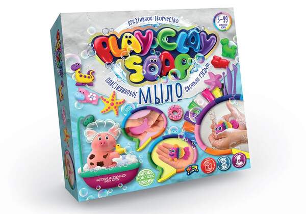 Набір креативної творчості "Пластилінове Мило "PLAY CLAY SOAP" великий укр (6) PCS-01-01U,02U (шт.)