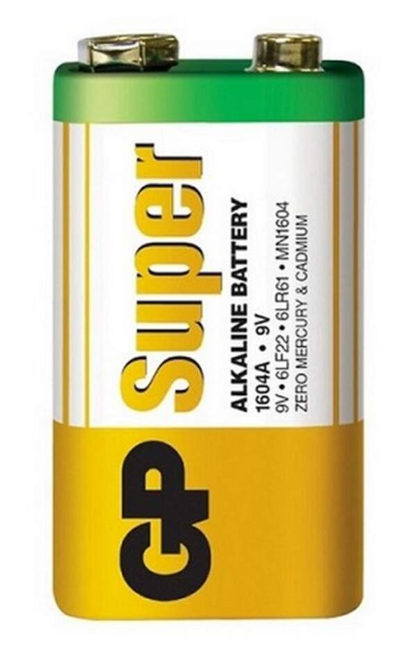 Батарейка GP Super Alkaline (6LF22) 1604A21-S1 пвх плівка 1 шт  в упаковці (шт.)