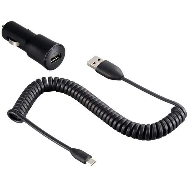 Зарядний пристрій від прикурювача на мікро USB з додатковим входом USB 5V 1.8A (шт.)