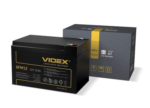 Акумулятор Videx 6FM12 12V/12Ah color box 1/8 (шт.)