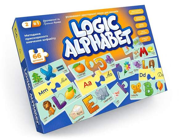 Пазли-асоціації, що розвивають "Logic Alphabet" англ/укр (12) G-LoA-01-04U (шт.)