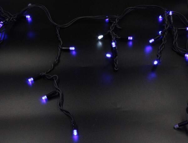 Xmas гірлянда LED 120 3.3Line Short curtain (Бурпурки/Бахрома) B-2 Синя 5м Вул.+з'єдн.Чорний(16)7236 (шт.)