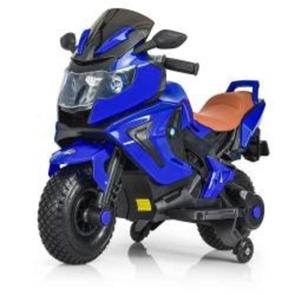 Мотоцикл M 3681AL-4 (1шт) 2мот18W, 12V7A, руч.газу, гум.колес, USB, муз, шкір.сид, син. (шт.)