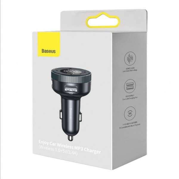 АЗП з FM-модулятор Baseus Enjoy Car Wireless MP Charger  black (CCLH-01) (шт.)