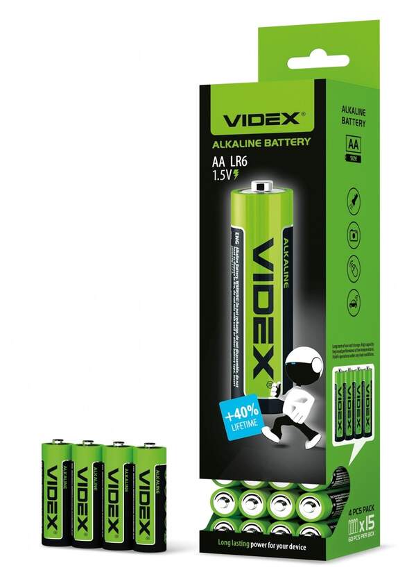 батарейка  Videx  LR6 /4/ shrink  (teh)/720/60*** (шт.)