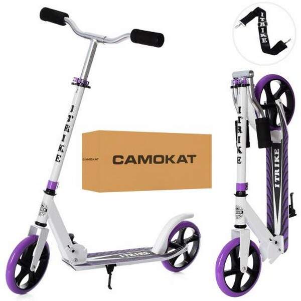 Самокат SR 2-010-10-W-V (1шт) алюм+сталь,2кол.ПУ200мм,кермо87-96см,підніжка30-11см,підстав,скл,фіол. (шт.)