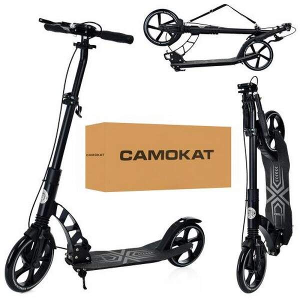 Самокат SR 2-061-B (1шт) дорослий,алюм,кол2штПУ230-200мм,кермо92/101см,підніж 32-13с,ручн.гальмо,зам (шт.)