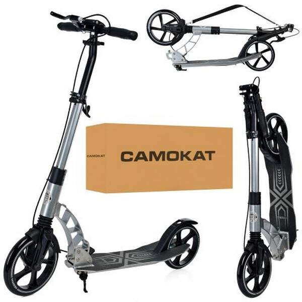 Самокат SR 2-061-G (1шт) дорослий,алюм,кол2штПУ230-200мм,кермо92/101см,подн32-13с,ручн.гальмо,замок, (шт.)