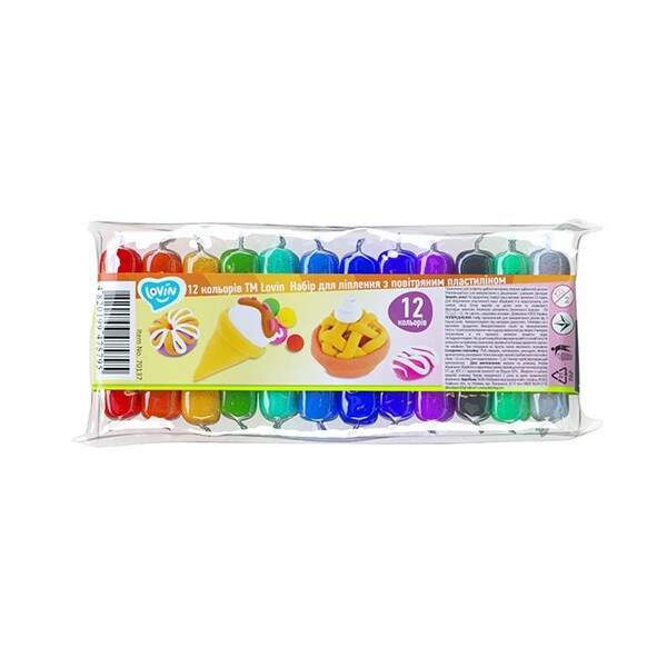 12 кольорів ТМ Lovin Набір для ліплення з повітряним пластиліном 70137 (шт.)