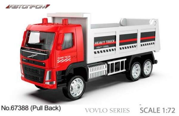 Машина метал АВТОПРОМ арт. 67388 (96шт/2) 1:72 Volvo Dump Truck, рухомі елементи, в кор.13,5*7*5см (шт.)