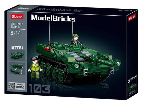 Конструктор SLUBAN M38-B1010 (12шт) танк 25,5см, фігурки, 692дет, в кор-ці, 48-33-7см (шт.)
