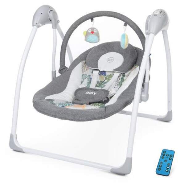 Гойдалка ME 1047L AIRY Gray Palm (1шт) р/к, ел.прив, дуга, підв2шт, муз, 5швид, таймер, 2пол.сп, лен (шт.)