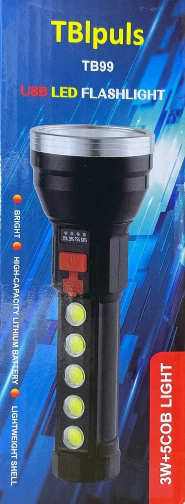 Ліхтарик №ТВ99 перезаряджається з USB в коробці (120) (шт.)