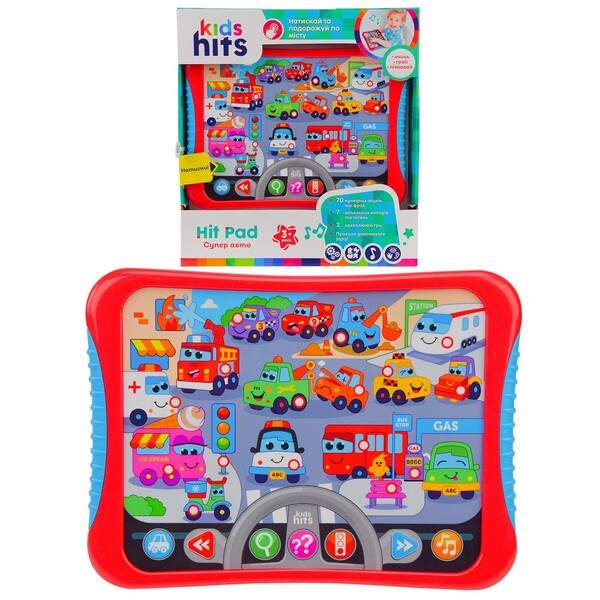 Планшет Kids Hits арт. KH01/008 (48шт)"Супер авто"батар,назви,звуки авто. правила дорожнього руху,гр (шт.)