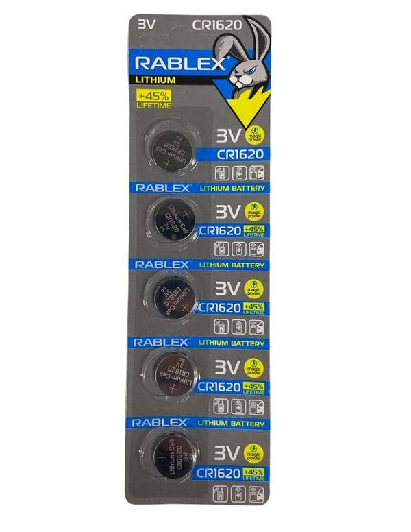Rablex CR1620  3V blister card/5 pcs/100/2000/ (шт.)