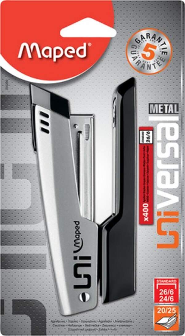 Степлер настільний UNIVERSAL, металевий, 20л., (скоби №24/6; 26/6), MP.039200 (1/5шт) (шт.)