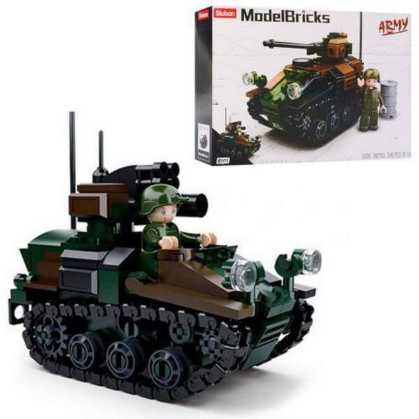 Конструктор SLUBAN M38-B0750 (36шт) військовий, танк, фігурка, 245дет, в кор-ці, 29-19-5,5см (шт.)