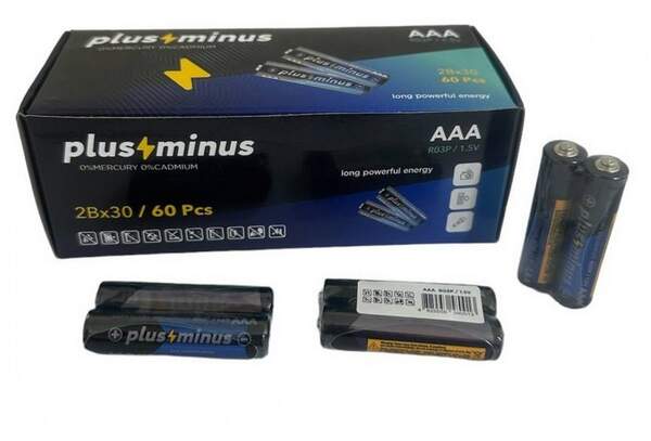 Батарейка LR03 Plus minus у спайці 2шт у кор. 60шт ALKALINE №PM-2LR03 (2400) (шт.)