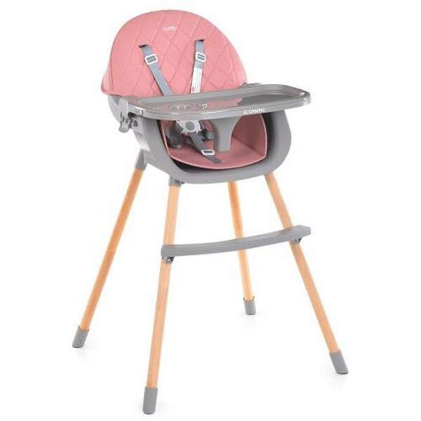 Стільчик ME 1111 LUMI Pink (1шт) для годування регул.висоти(2положен), 5-ти точ,екошкiра, рожевий (шт.)