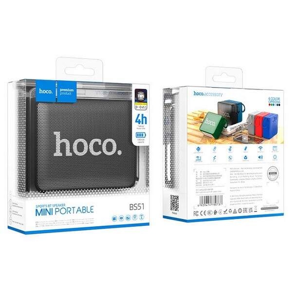 Портативна Bluetooth колонка HOCO BS51 Gold brick sports BT speaker black (шт.)