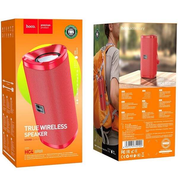 Колонки HOCO HC4 Bella sports BT speaker red (шт.)