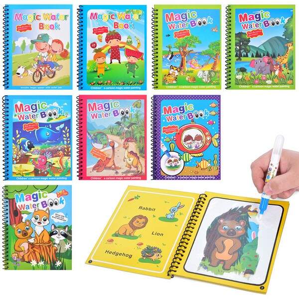 Книжка для малювання CD-828-9 (180шт) водою, маркер, 8 видів, в пакеті, 24-17-3см (шт.)