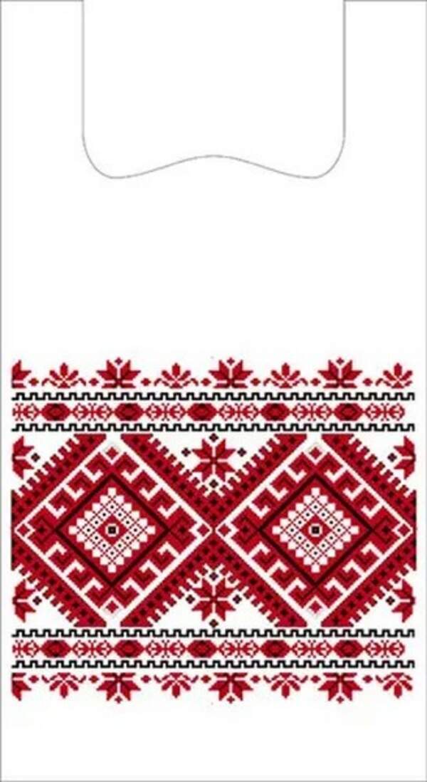 Пакет Вишиванка "УКРАЇНЕЦЬ" (51мкм.), 30х50, 100шт.\бл.,  500шт.\міш. (шт.)