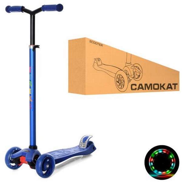 Самокат JR 3-060-22-DBL (1шт) MAXI,алюм.+плас,3кол.ПУ-світ,пер.120мм,кермо 83-92см,підніжка30-13см. (шт.)