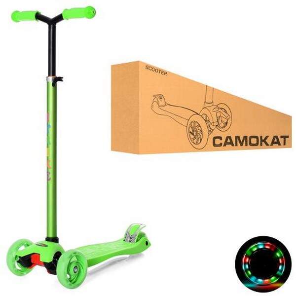 Самокат JR 3-060-22-GR (1шт) MAXI,алюм.+плас,3кол.ПУ-світ,пер.120мм,кермо 83-92см,підніжка30-13см.зе (шт.)