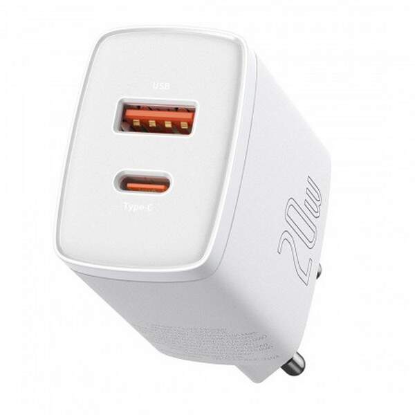 МЗП Baseus Compact Quick Charger PD+QC3.0 20W (1USB 3A) білий (CCXJ-B02) (шт.)