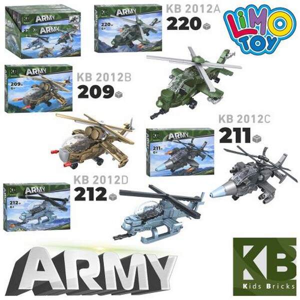 Конструктор KB 2012 (36шт) військовий, літак, від 209дет, в кор-ці, 4шт(4 види) в дисплеї, 23,5-24,5 (шт.)