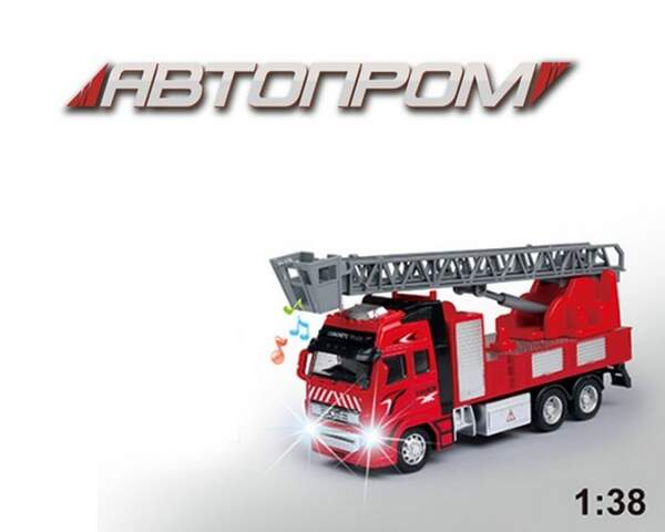 Машина мет. АВТОПРОМ арт. AP7513C (48шт/2)  1:38, пожежна охорона, батар., світ.,звук,короб. (шт.)
