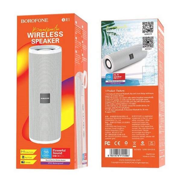 Портативна Bluetooth колонка Borofone BR1 Beyond sportive grey (шт.)