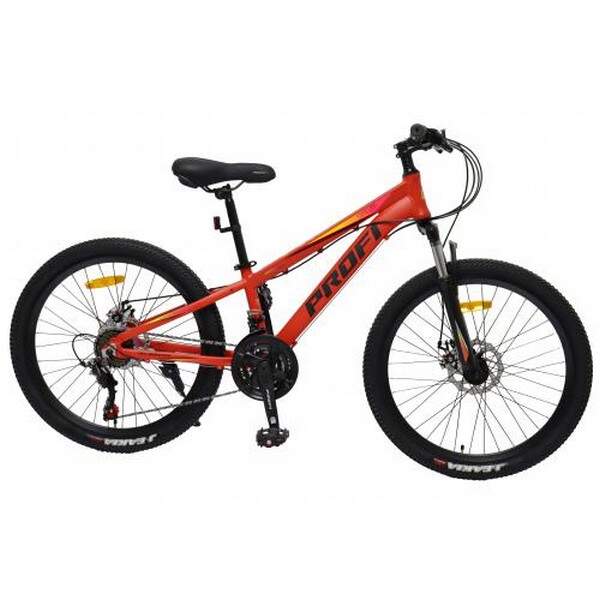Велосипед 24 д. MTB2401-1 (1шт) алюм.рама 11",SHIMANO 21SP, швидкознім.кол., червоно-чорний мат (шт.)
