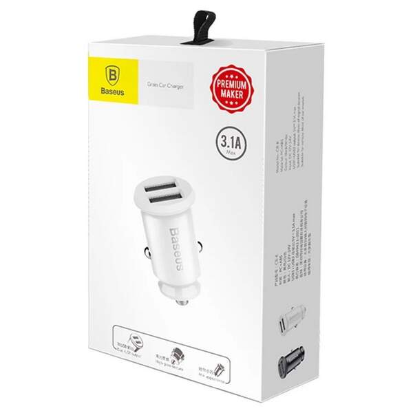 АЗП Baseus Grain Car Charger White (CCALL-ML02) (шт.)