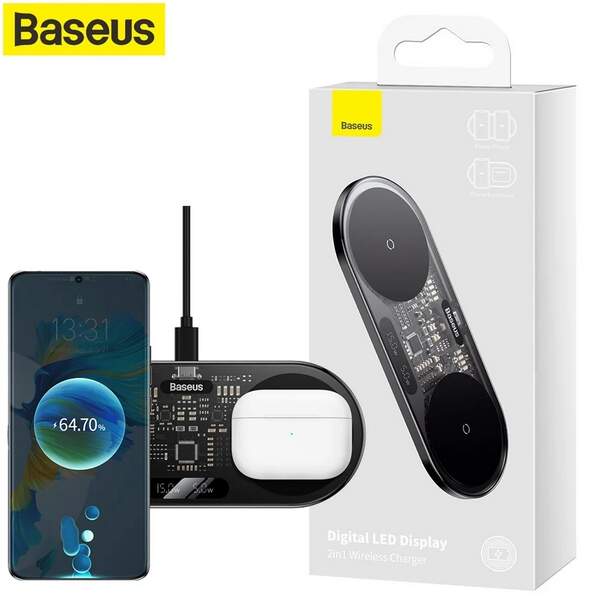 БЗП Baseus Digital LED Display 2in1 20W Black (WXSX010101) (шт.)