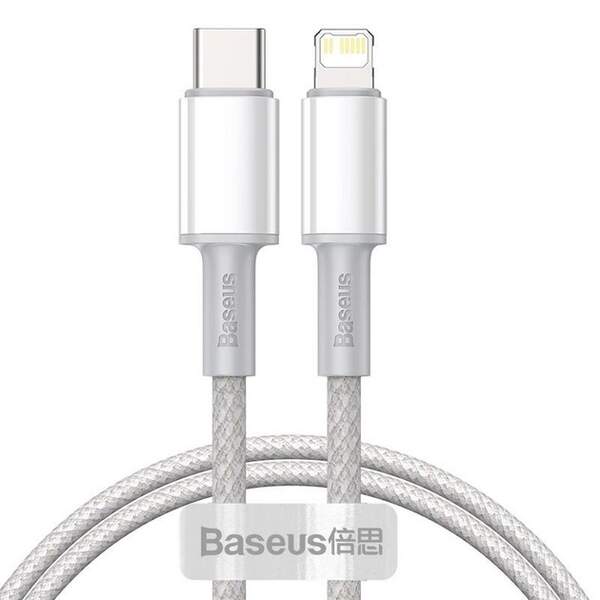 Кабель Baseus High Density Braided Type-C to Lightning PD 20W 1M Білий CATLGD-02 (шт.)
