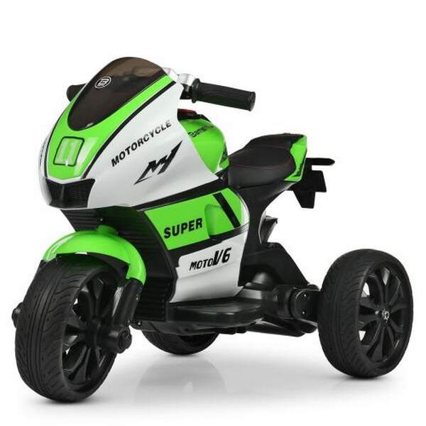 Мотоцикл M 4135EL-1-5 (1шт) 2мотор25W, 2аккум6V5AH, MP3, світло.кол.EVA,муз,світло,шкір.сид,зелен-бі (шт.)