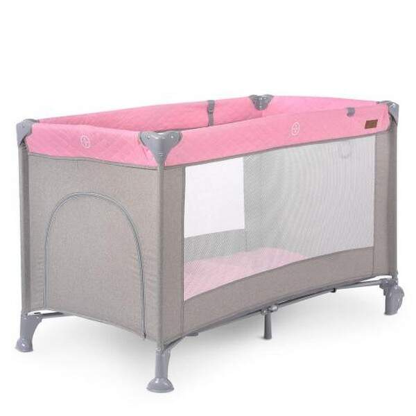 Манеж ME 1096 ACTIVE Pink Gray (1шт) прямокутн.дитячий,2колеса,вхід-змійка,кишеня,кільце2шт,лен,рож- (шт.)