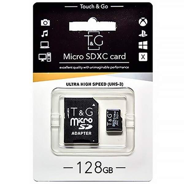 карта пам'яті T&G micro SD 128 Gb classs10  (c адаптером ) (шт.)