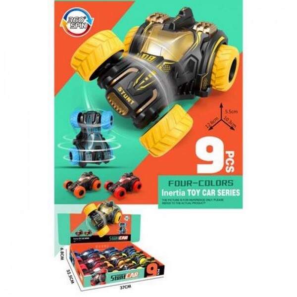 Машинка 988B (90шт) інерція, 12,5см, рухомі деталі, оберт 360, 9 шт(4 кольори) в дисплеї, 37-32-7см (шт.)