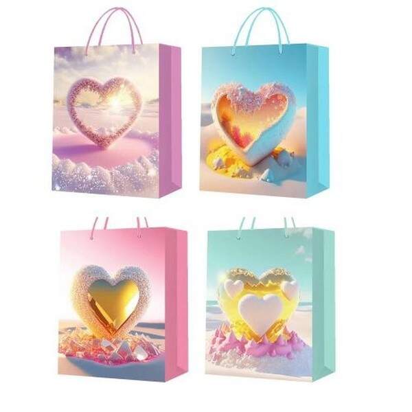 Пакет подарунковий паперовий S "Hearts" 18*23*10см R94939-S (720шт) (шт.)