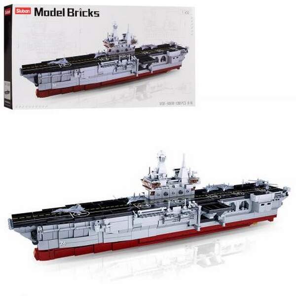 Конструктор SLUBAN M38-B0699 (4шт) воєн. корабель (крейсер), 1:450, літаки, 1088дет, в кор-ці, 76-38 (шт.)